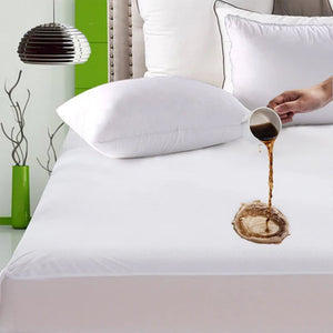 Sleepgram Breathable Sweat Proof Cotton Cover Mattress Protector, Twin, White