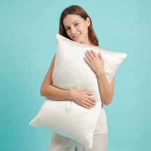 Sleepgram Regular King Size Breathable Cooling Grade 6A Silk Pillowcase, White