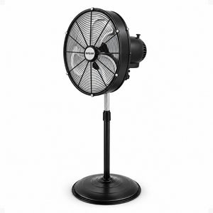 Hurricane Pro Series 20 Inch High Velocity Oscillating Pedestal Stand Fan, Black