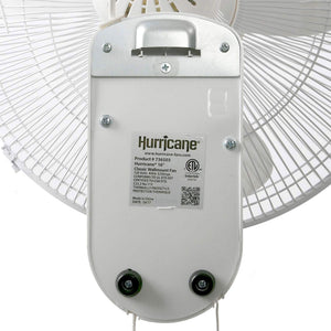 Hurricane Classic 16 Inch 90 Degree Oscillating 3 Speed Wall Fan, White, 4 Pack