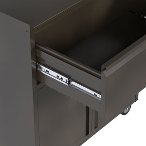 AOBABO Steel Lockable Wheeled Tool Storage Cabinet with Drawer & Shelves, Black