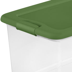 Sterilite 64 Qt Latching Plastic Holiday Storage Bin Clear Container, (6 Pack)