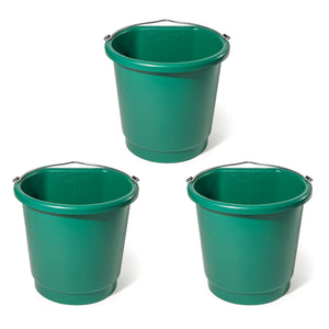 Farm Innovators 3 Gal Flat Back Plastic Heated Bucket, 70 Watt, Green (3 Pack) - TRAPSKI
