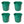 Farm Innovators 3 Gal Flat Back Plastic Heated Bucket, 70 Watt, Green (4 Pack) - TRAPSKI