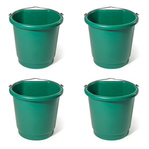Farm Innovators 3 Gal Flat Back Plastic Heated Bucket, 70 Watt, Green (4 Pack) - TRAPSKI