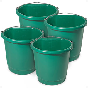 Farm Innovators 3 Gal Flat Back Plastic Heated Bucket, 70 Watt, Green (4 Pack) - TRAPSKI
