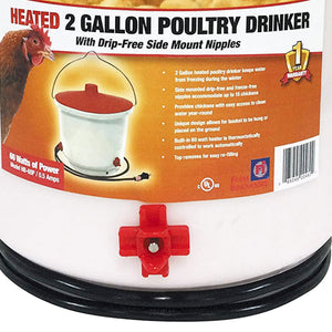 Farm Innovators Heated 2 Gallon Poultry Water Bucket Drinker, White/Red (3 Pack) - TRAPSKI