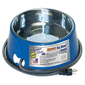 Farm Innovators 3 Quart Heated Pet Bowl with Stainless Steel Insert (3 Pack) - TRAPSKI