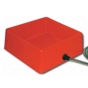 Farm Innovators 1.25 Gallon 60W Electric Heated Pet Water Bowl, Red (2 Pack)