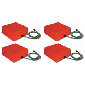 Farm Innovators 1.25 Gallon 60W Electric Heated Pet Water Bowl, Red (4 Pack)