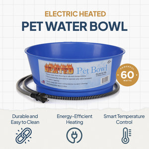 Farm Innovators 60 Watt 1.5 Gallon Electric Heated Pet Water Bowl, Blue (3 Pack) - TRAPSKI