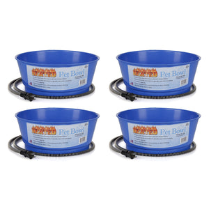 Farm Innovators 60 Watt 1.5 Gallon Electric Heated Pet Water Bowl, Blue (4 Pack)