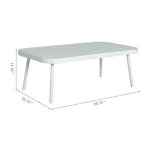 Mariano Steel Loveseat and Table, Off White & Grey