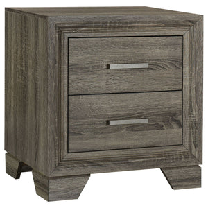 Funston - 4 Piece Queen Bedroom Set With Upholstered Headboard - Oak