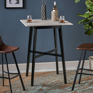 Modern Bar Height Dining Table, Rubberwood Legs and Laminate Table Top