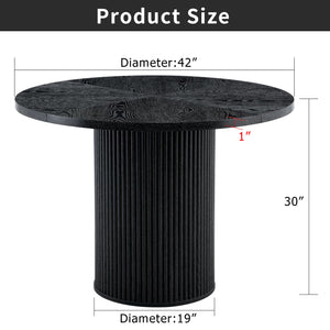 Modern Spliced Circular Dining Table with 42 Inch Diameter