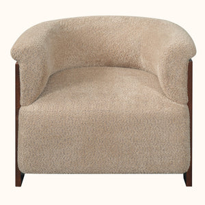 31.7" Mid-Century Curved Barrel Accent Chair