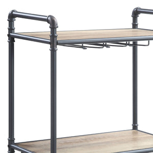 Brantley Wine Rack - Gray / Oak