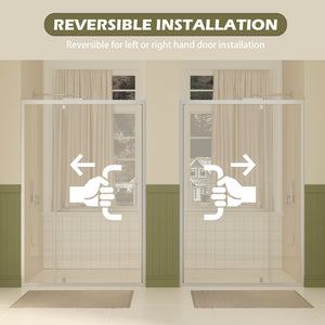 47-49" W × 72" H Pivot Shower Door with Brushed Nickel Finish