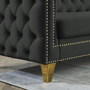 Upholstered Couch Sofa With Button Tufting For Living Room