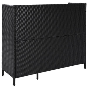 K&K 47.5"W Wicker Outdoor Storage Cabinet with Tempered Glass Top