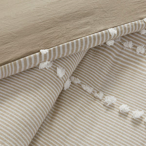 King 3 Piece Cotton Yarn Dyed Duvet Cover Set