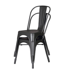 Set of 4 Stackable Metal Dining Chairs