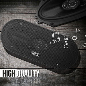 Pyle 4 Inch 3 Way Triaxial Pro Audio Car Universal Stereo Speakers, (Set of 2)