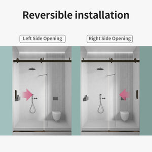 56-60" W x 76" H Frameless Single Sliding Soft-Close Shower Door