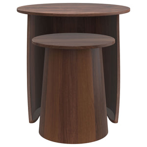 Lionett - 2 Piece Round Nesting Table Set And Round Design - Dark Brown