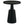 Stain Pedestal Accent Round Table With Lipped Top - Black