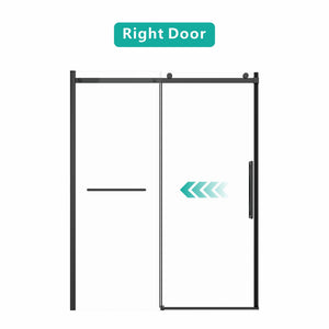 S-RM6076TB 56-60"W x 76"H Sliding Shower Door, 8mm Frameless Glass Shower Door with Matte