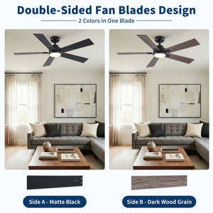 Reversible Motor Integrated LED Dimmable Ceiling Fan With Light