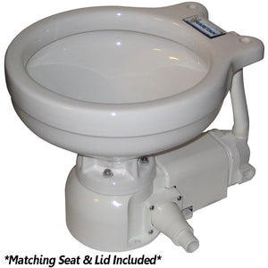 Raritan Sea Era QC Electric Toilet - Marine Size - Integral Pump - Straight  90 Discharge - 12v