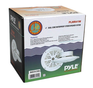 PYLE PLMR41W 4" 100W Marine Dual Cone Waterproof Boat/Marine Car Speakers