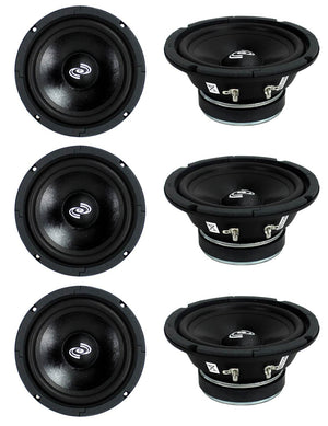 6) Pyle PDMR6 MidRange 6.5" 1800W Car Mid Bass Mid Range Woofers Audio Speakers - TRAPSKI
