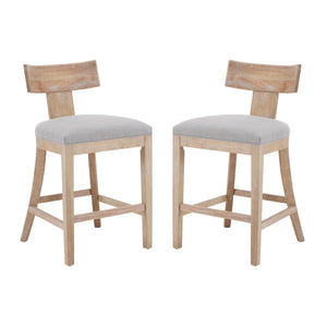 27" Counter Stools Set of 2, Upholstered Counter Height Bar Stools