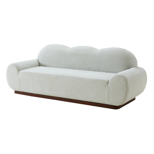 88in Round Arm Cloud Curved 3-Seater Modern Upholstered Boucle Sofa