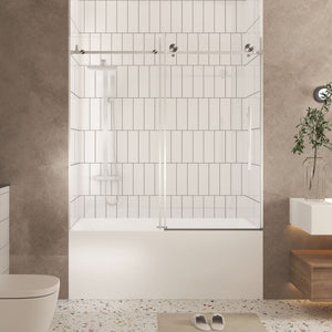 Frameless Shower Door, Smooth Sliding Tracks
