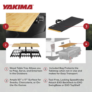 YAKIMA EXO BackDeck Table Top Mount Accessory for EXO Cargo Hitch Rack System
