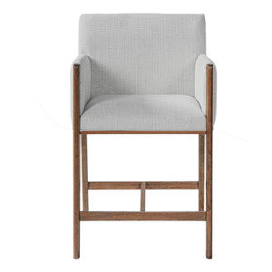 24'' Seat Height Upholstered Counter Stools with Arms for Kitchen Island/Dining Room, Set of 2