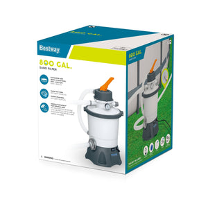 Bestway Flowclear 800 Gal Sand Filter Pool Pump w/ChemConnect & Top Flange Clamp