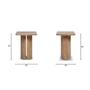 Sonoma - Square Pedestal Side Table - Antique Brown