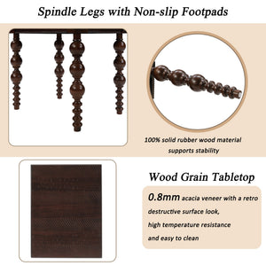 Solid Wood End Table with Drawer in Espresso Finish