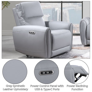 Jeromie - Power Motion Recliner With USB Port - Gray