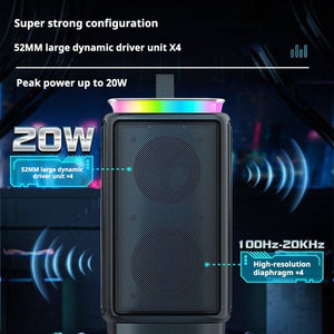KP-562 Portable Mini Bluetooth Speaker Dual-Magnet Subwoofer RGB Lighting Wireless TF Card Support Hot-Selling Cross-Border Item