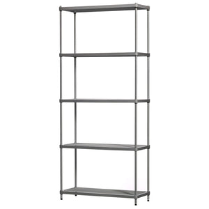 Design Ideas MeshWorks 5 Tier Metal Storage Shelving Unit Rack Bookshelf, Silver - TRAPSKI