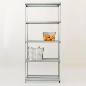 Design Ideas MeshWorks 5 Tier Metal Storage Shelving Unit Rack Bookshelf, Silver - TRAPSKI