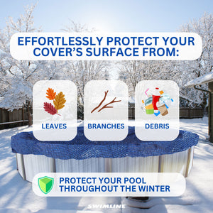 Swimline Hydrotools Leaf Net Winter Pool Cover for 15x30 Ft Above Ground Pools