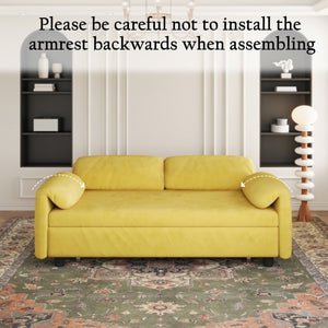 Sofa, Dual Purpose Lounge With Retractable Queen Size Bed
